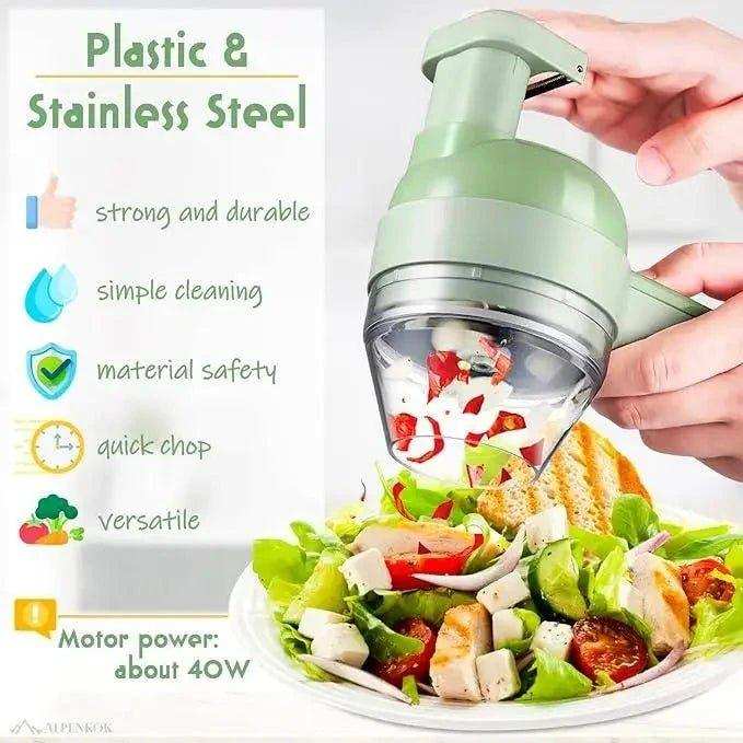4 in 1 Portable Electric Vegetable Cutter Set - Decore Collections