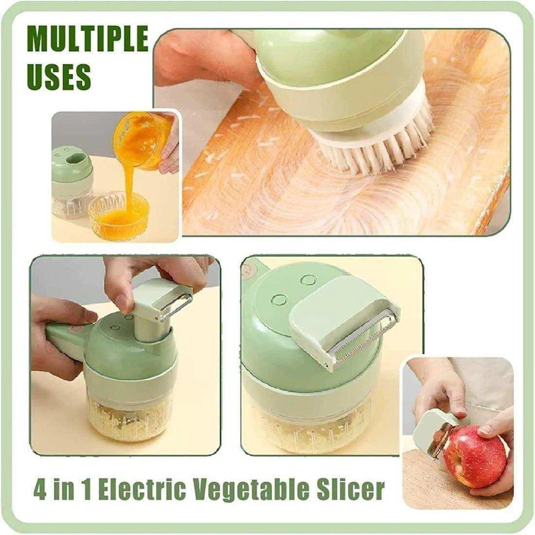 4 in 1 Portable Electric Vegetable Cutter Set - Decore Collections